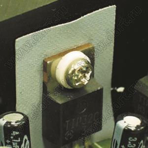 TW-127 втулка изолирующая для транзистора в корпусе TO-220; нейлон-66(UL); нейлон-46 (UL); 94V-0; натуральный