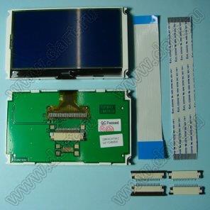 LM6063AFW-2 (комплект) модуль ЖК 128x64  (66,5x33,3мм) с подсветкой (+2 SMD разъема и 2 шлейфа 16 конт. с шагом 1мм)