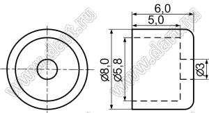 MIC-4 колпачок-втулка для микрофона; резина; черный