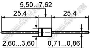 P6KE110C (DO-15) диод защитный биполярный; Vrwm=89,20В; Ipp=3,80А; 600Вт