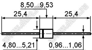 1.5KE130C (DO-201) диод защитный биполярный; Vrwm=105,00В; Ipp=8,00А; 1500Вт