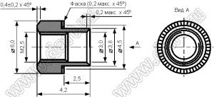 BONR-М2,5D6H1,7Z (BON2542-2.5) втулка резьбовая развальцовочная (бонка) сквозная М2,5; H=1,7мм; сталь оцинкованная; H=1,7мм