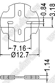 TO-5V0 подставка под корпус транзистора TO-5; нейлон-66 (UL); натуральный