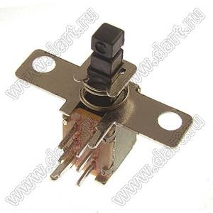 PS-22F06L переключатель нажимной 2P2T с фиксацией; 0,3A 50V