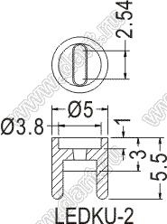 LEDKU-2 держатель прямой круглого 5-мм светодиода на плату