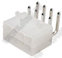 4200WR-2X04P (5569R-08-01, 4200WR-2X04P, MF-08MRA, MF-2x4 MRA Mini-Fit Jr.™ MOLEX 469911008) вилка на плату угловая двухрядная; шаг 4,2мм; 2x4-конт.