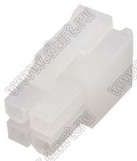 4200HF-2X02P-1 (5557-04, MF-2x02F, MF-04F, MF-4F, MF-2х2 F, Mini-Fit Jr.™ MOLEX 39012040) корпус двухрядной розетки на кабель; шаг 4,2мм; 2x2-конт.