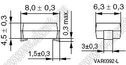 CU3225K300G2 (B72650M0301K072) варистор SMD; типоразмер 3225; Vrms=300В