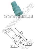 MFD001-8 уплотнитель однопроводной автомобильного соединителя; D=3,8мм; L=7.3мм; d=1,0мм; силиконовая резина; цвет зеленый