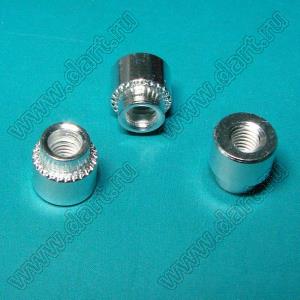 BONR-М2,5D6H4Z (BON2560-2) втулка резьбовая развальцовочная (бонка) М2,5; H=4мм; сталь оцинкованная