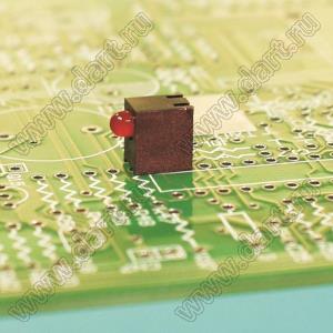 LED-301 (LED-1F) держатель 3мм светодиода на плату угловой; C=3,4мм; нейлон-66 (UL); черный