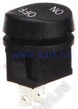 KCD1-B6-101O11BB переключатель клавишный ON-OFF; D=22,7мм; 6A 250VAC/10A 125VAC; толкатель черный/корпус черный; без подсветки;  маркировка "O I"; терминалы 4,8x0,8мм