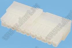 4200HF-2X11P-1 (5557-22, MF-2x11F, MF-22F, MF-2x11 F, Mini-Fit Jr.™ MOLEX 39012220) корпус двухрядной розетки на кабель; шаг 4,2мм; 2x11-конт.