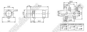 CK-3.5-027C аудиогнездо стерео 3,5мм для поверхностного монтажа