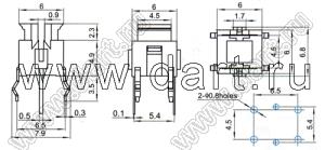 TSD6801GL кнопка тактовая с зелёной подсветкой