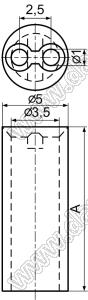 LED-9 держатель светодиода прямой на плату; нейлон-66; натуральный; A=9,0мм