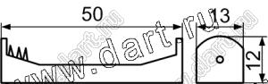 BH411P отсек батарейный; AAAx1; 50x12x13мм; с выводами в плату; открытый