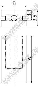 LED3x8.5 держатель 3-x выводного светодиода на плату прямой; A=8,5мм; B=5,7мм; нейлон-66 (UL); натуральный