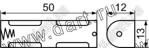 BH411-1A отсек батарейный; AAAx1; 50x12x13мм; c проводами 150мм; открытый