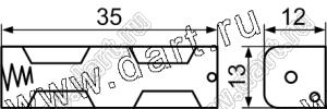 BH511-1A отсек батарейный; Nx1; 35x13x12мм; c проводами 150мм; открытый