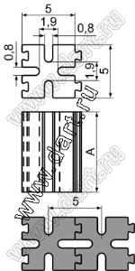 LEDP-8 держатель светодиода на плату прямой наборный; нейлон-66 (UL); черный; A=8,0мм