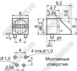 LEK-516 держатель 5мм светодиода на плату угловой; C=5,2мм; нейлон-66 (UL); черный