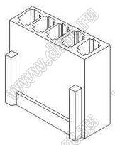 A2510-05Y корпус розетки однорядной на кабель, шаг 2,50 мм, 5 контактов; шаг 2,50мм; N=05