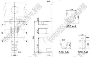 A2002-03YX2 (PHD-2*3Y, PHDR-06VS) корпус розетки двухрядной на кабель; шаг 2,00мм; 2x3-конт.; пластик