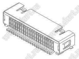 A1254-SMT-31AW вилка двухрядная угловая SMD; шаг 1,25мм; 31-конт.