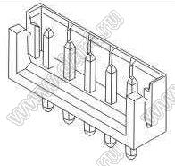 A2503-05A (B5B-EH-A) вилка однорядная прямая на плату, шаг 2,5 мм, 5 контактов; шаг 2,50мм; 5-конт.
