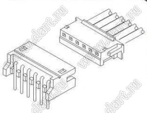 A1501-06AW (S6B-ZR) вилка однорядная угловая на плату, шаг 1,5 мм, 6 контактов; шаг 1,5мм; 6-конт.