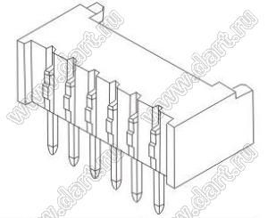 A1251-14AW (PicoBlade™ MOLEX 53048-1410) вилка однорядная угловая на плату; шаг 1,25мм; 14-конт.