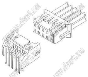 A2002-04AWX2 (PHD-2*4AW, S8B-PHDSS, W2103-08PDRTBWR) вилка двухрядная угловая на плату; шаг 2,00мм; 2x4-конт.