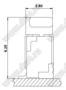 A1001-SMT-15A (BM15B-SRSS-TB) вилка SMD вертикальная на плату; шаг 1,0мм; шаг 1,00мм; 15-конт.