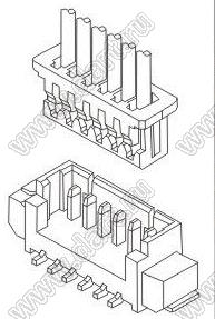 A1251-SMT-16A (PicoBlade™ MOLEX 53398-1671) вилка однорядная прямая SMD; шаг 1,25мм; 16-конт.