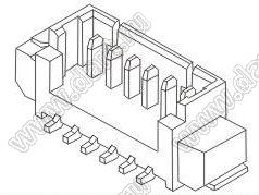 A1251-SMT-16A (PicoBlade™ MOLEX 53398-1671) вилка однорядная прямая SMD; шаг 1,25мм; 16-конт.