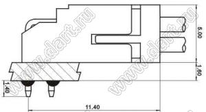 A2002-03AWX2 (PHD-2*3AW, S6B-PHDSS, W2103-06PDRTBWR) вилка двухрядная угловая на плату; шаг 2,00мм; 2x3-конт.