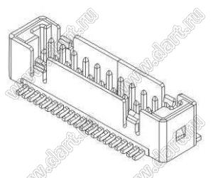 A1254-SMT-21A вилка двухрядная прямая SMD; шаг 1,25мм; 21-конт.