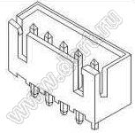 A2501-04A (B4B-XH-A, CWF-04, DS1069-04MVW, PW10-04-M) вилка однорядная прямая на плату; шаг 2,50мм; 4-конт.
