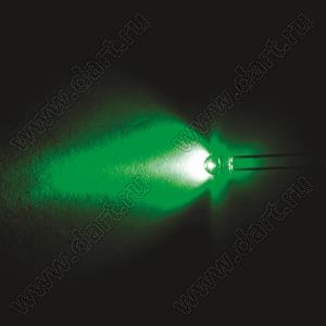 BL-SG509/1B3-30 (BIN-1) светодиод круглый 5,0x5,5 мм; зеленый; 520...525нм; корпус прозрачный; 3,1...3,3V; 8000...10000мКд; 40°