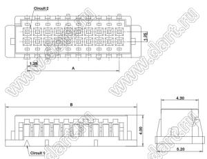 A1253-07YX2 (DF13-14DS-1.25C) корпус розетки двухрядной на кабель; шаг 1,25мм; 7-конт.