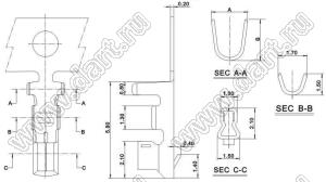 KR2001H-10P (A2001-10Y)-wire 50mm-KR2001H-10P (A2001-10Y) кабельная сборка, шаг 2,0 мм, 10 поз. 50 мм