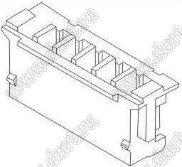 A1501-05Y (ZHR-5) корпус розетки однорядной на кабель, шаг 1,5 мм, 5 контактов; шаг 1,5мм; 5-конт.