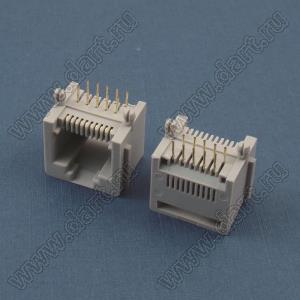 7007-10P10C (TJ1A-10P10C) розетка RJ-45 на плату, 10 позиций, 10 контактов