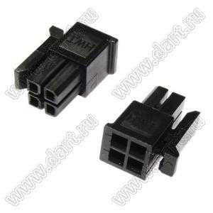 3000HF-2x02P-1 (Micro-Fit 3.0™ MOLEX 043025-0400, MF30-HFD1-04, 5560-04) колодка на кабель (розетка) двухрядная; шаг 3,0мм; 2x2-конт.