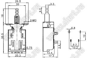 KDC-A04-2-2111 выключатель питания кнопочный 8A/128A 250V