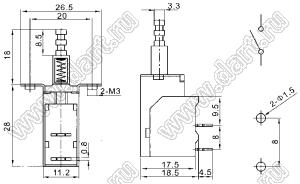 KDC-A10-121 (DPT-1105SW, SW-112)(SPST) выключатель питания кнопочный 8A/128A 250V