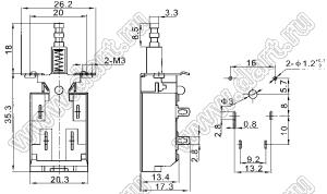 KDC-A04-2-2112 выключатель питания кнопочный 8A/128A 250V