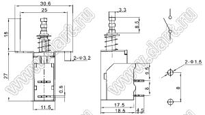 KDC-A04-W121 выключатель питания кнопочный 8A/128A 250V