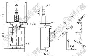 KDC-A04-2-1122 выключатель питания кнопочный 8A/128A 250V